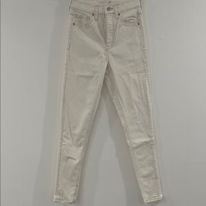 Topshop Women's Cream Skinny Jeans